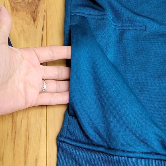 UNDER ARMOUR FUNNEL NECK COLDGEAR TEAL HOODIE - Picture 6 of 8